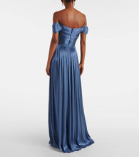 Costarellos Ruched off-shoulder gown