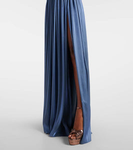 Costarellos Ruched off-shoulder gown