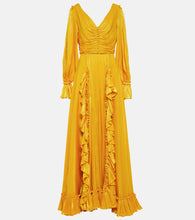 Costarellos Ruffle-trimmed gown