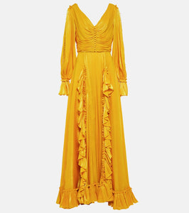 Costarellos Ruffle-trimmed gown