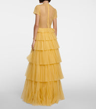 Costarellos Ruffled tulle gown