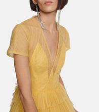 Costarellos Ruffled tulle gown