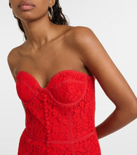 Costarellos Sharie bustier lace midi dress