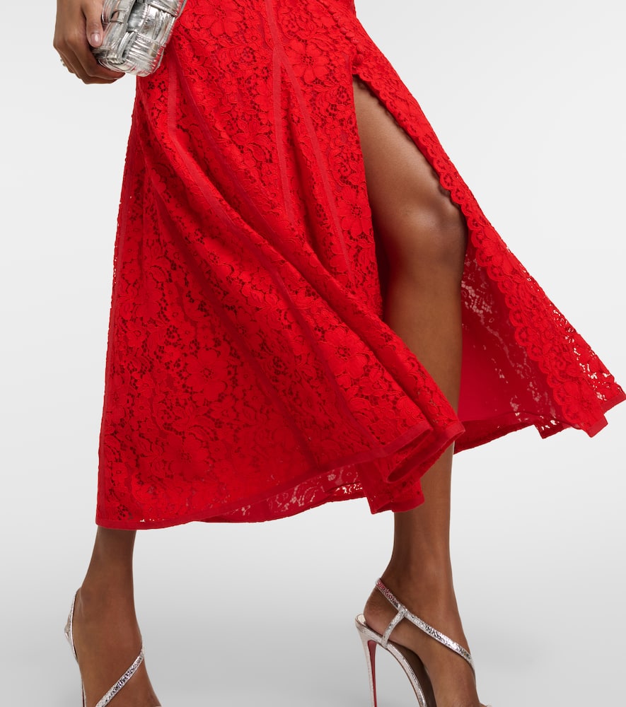 Costarellos Sharie bustier lace midi dress