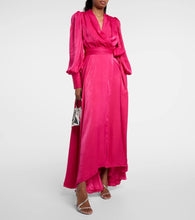 Costarellos Stila satin wrap dress