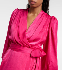 Costarellos Stila satin wrap dress