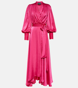 Costarellos Stila satin wrap dress