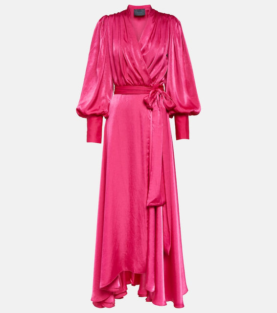 Costarellos Stila satin wrap dress