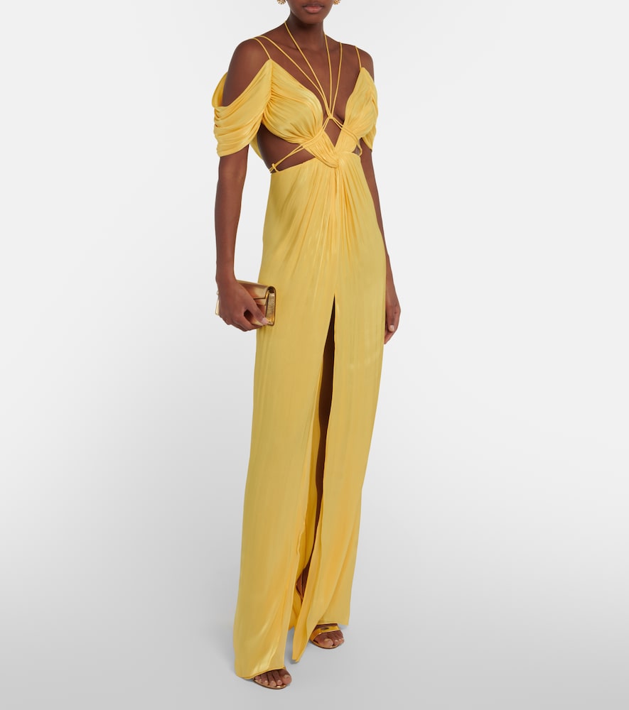 Costarellos Thalia gathered off-shoulder gown