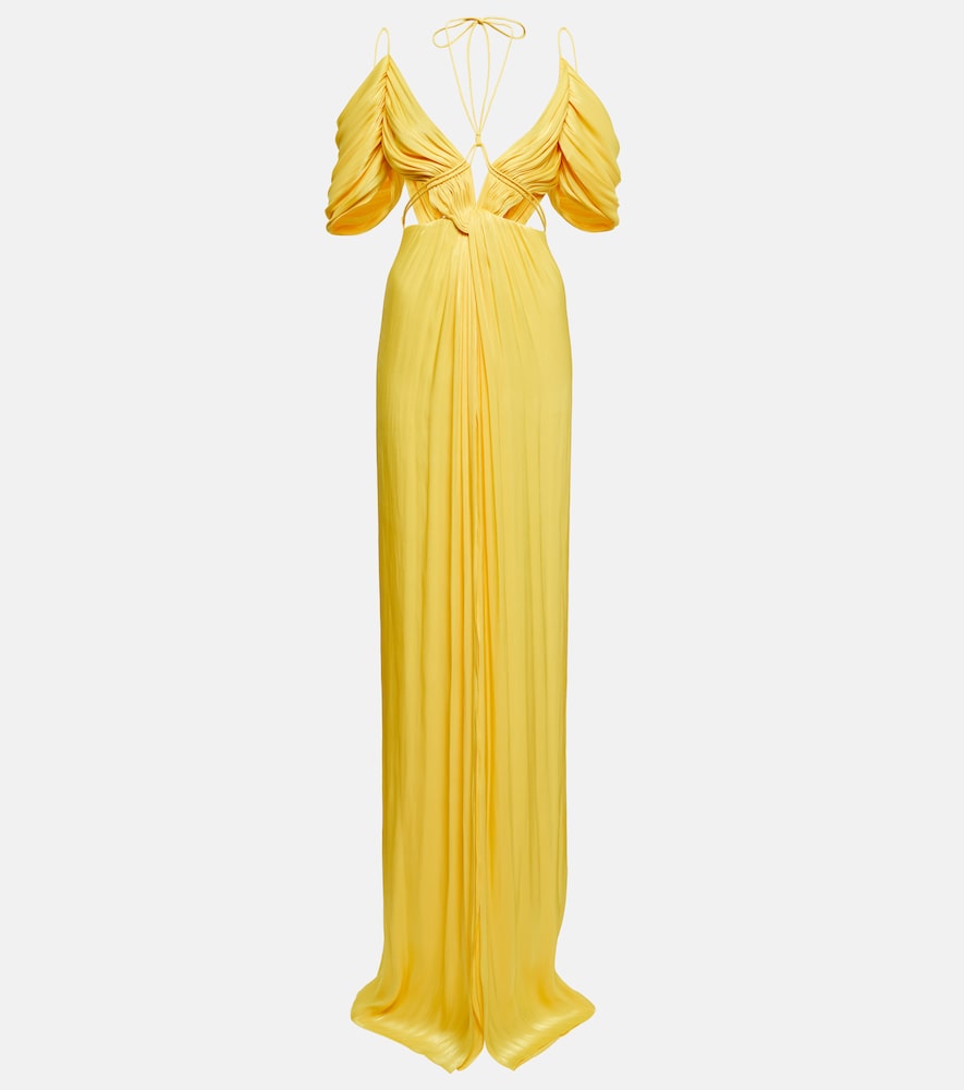 Costarellos Thalia gathered off-shoulder gown. 科斯塔雷洛斯·塔利亚 (Costarellos Thalia) 露肩礼服