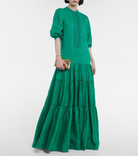 Costarellos Tiered linen maxi dress