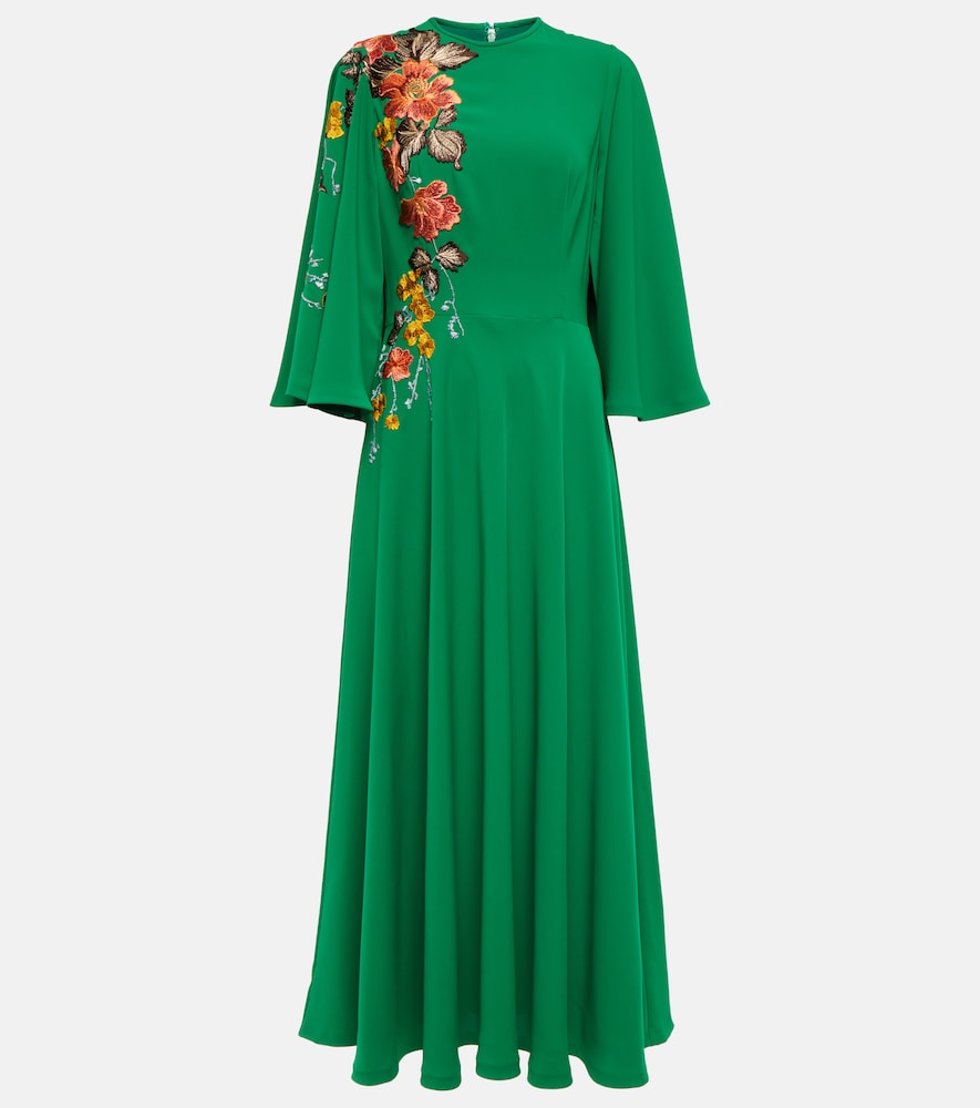 Costarellos Zinnia embroidered cape maxi dress. Costarellos Zinnia 刺绣披肩长裙