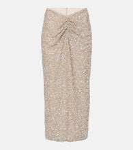 Costarellos Zuri ruched sequined midi skirt - Costarellos Zuri 褶饰亮片中长半身裙