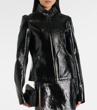 Courr√É¬®ges Coated canvas biker jacket