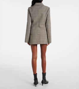 Courr√É¬®ges Prince of Wales check wool-blend jacket