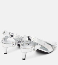 Courr√É¬®ges Racer faux leather slingback pumps
