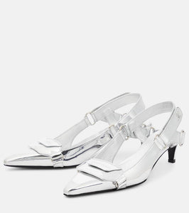 Courr√É¬®ges Racer faux leather slingback pumps