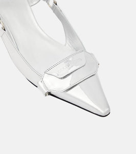 Courr√É¬®ges Racer faux leather slingback pumps