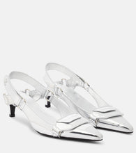 Courr√É¬®ges Racer faux leather slingback pumps