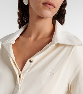 Courreges Asymmetric cotton-blend piqu√É¬© minidress