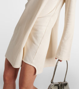 Courreges Asymmetric cotton-blend piqu√É¬© minidress