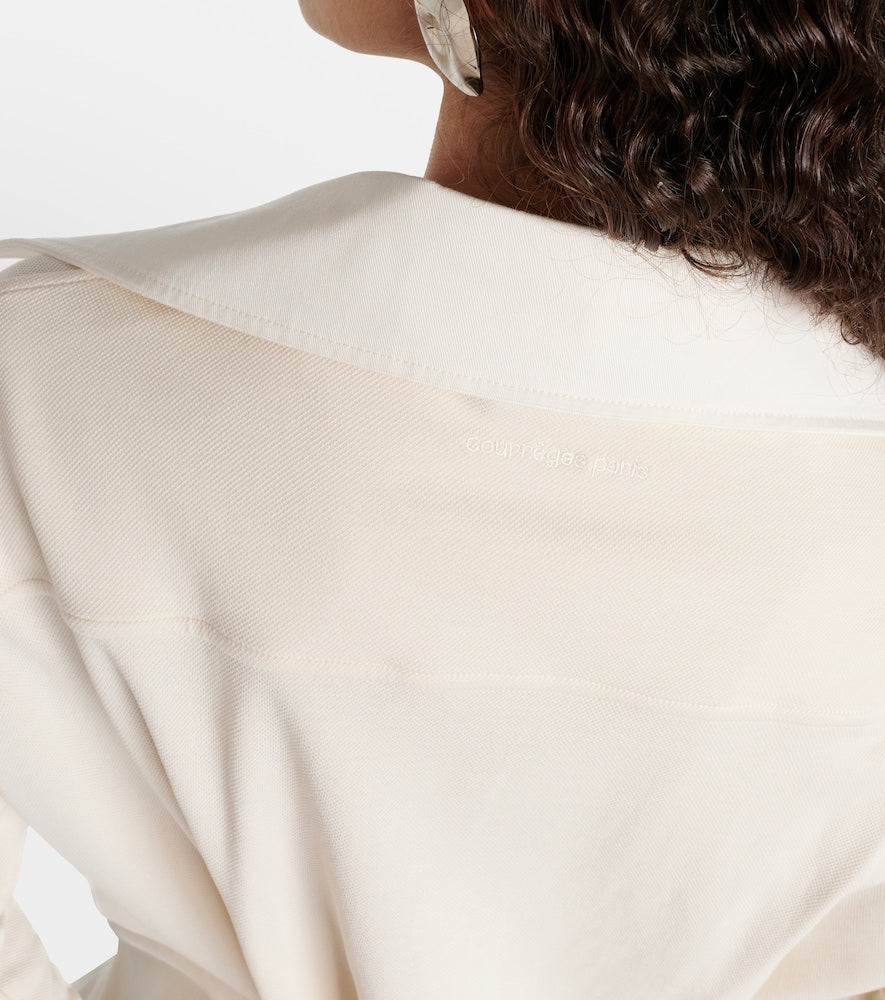 Courreges Asymmetric cotton-blend piqu√É¬© minidress