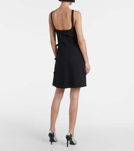 Courreges Buckle-detail wool minidress