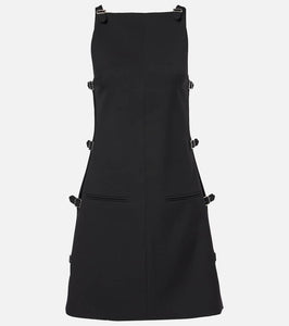 Courreges Buckle-detail wool minidress