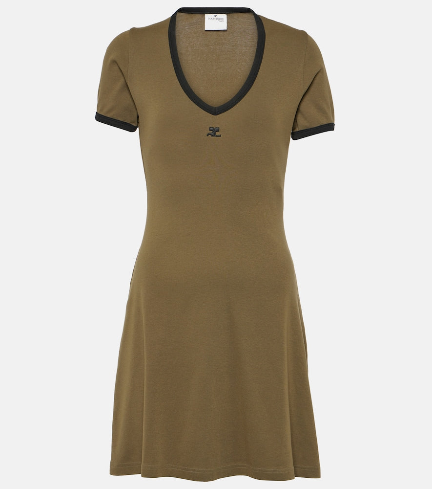Courreges Cotton jersey minidress. Courreges 棉质平纹针织迷你连衣裙