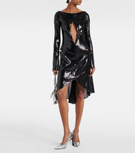 Courreges Ellipse sequined cutout midi dress