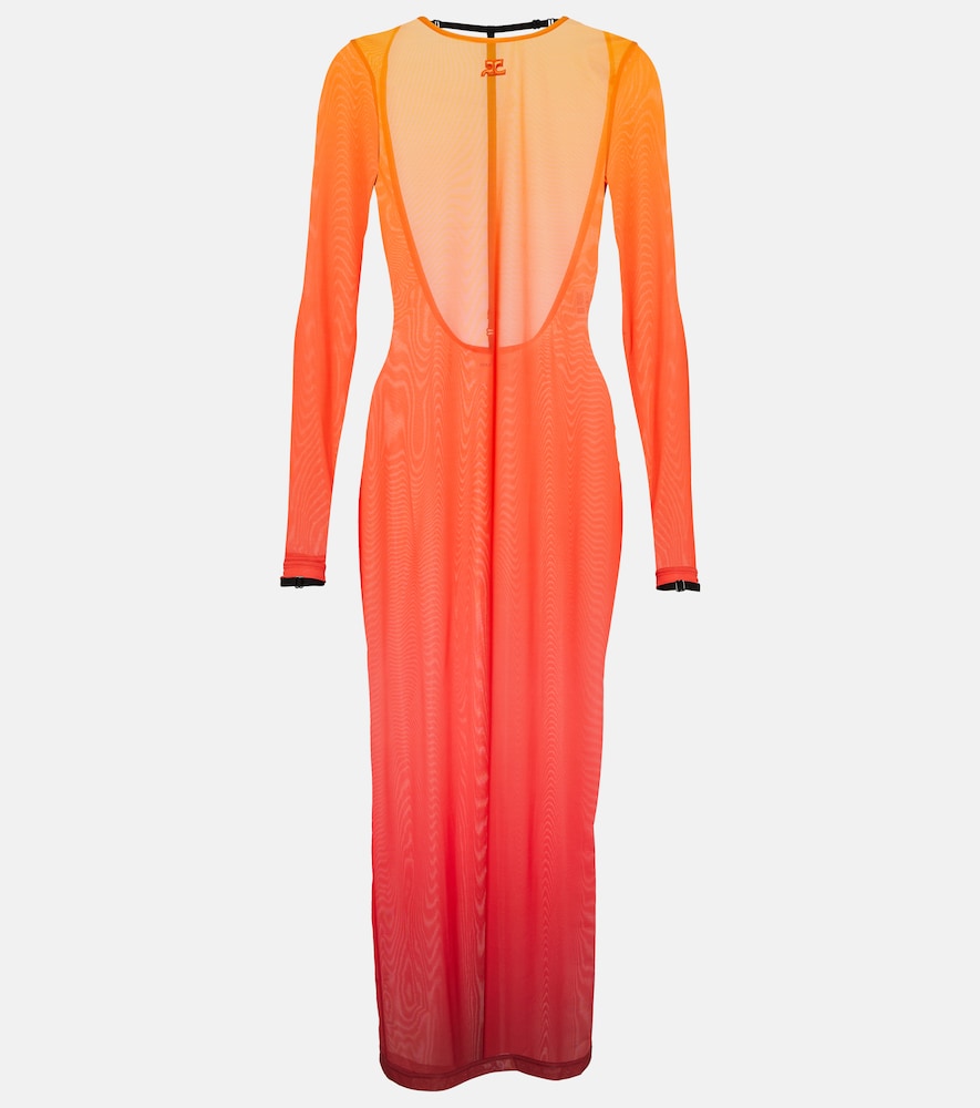 Courreges Gradient semi-sheer midi dress. Courreges 渐变半透明中长连衣裙