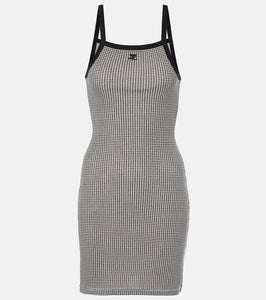 Courreges Houndstooth cotton minidress