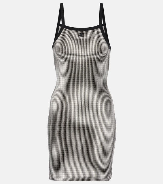 Courreges Houndstooth cotton minidress