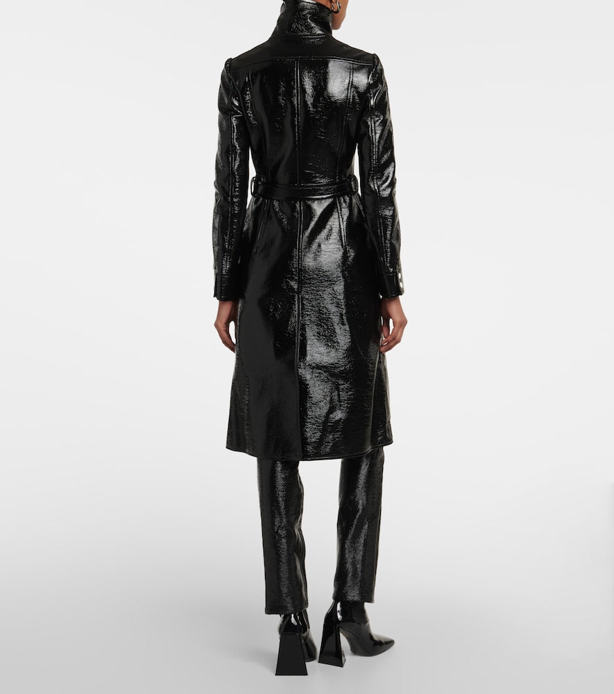 Courreges Logo cotton-blend trench coat