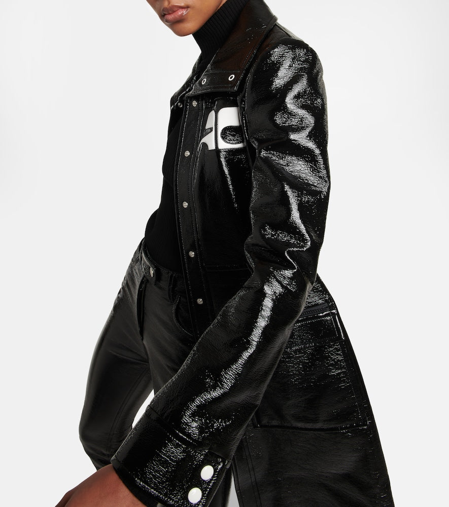 Courreges Logo cotton-blend trench coat