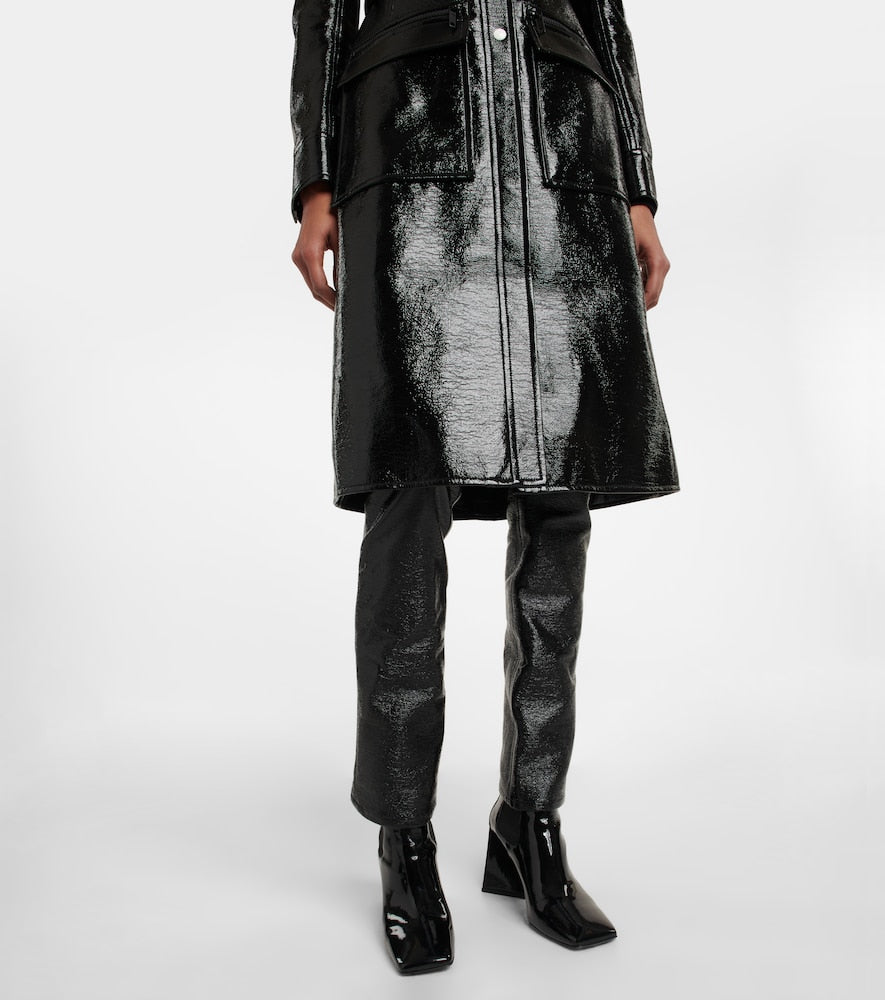 Courreges Logo cotton-blend trench coat