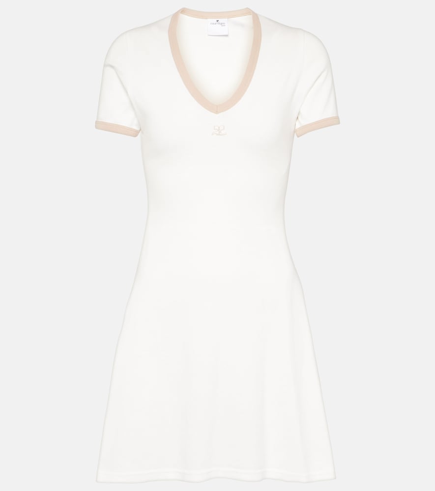 Courreges Logo cotton minidress. Courreges 徽标棉质迷你连衣裙