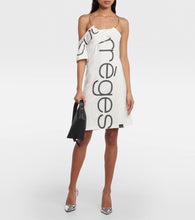 Courreges Logo off-shoulder cotton minidress