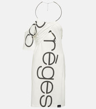 Courreges Logo off-shoulder cotton minidress
