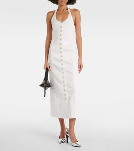 Courreges Multiflex denim midi dress