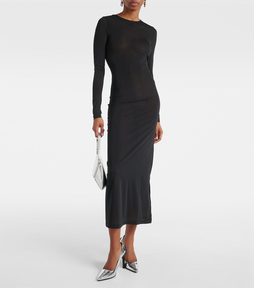 Courreges Open-back jersey midi dress
