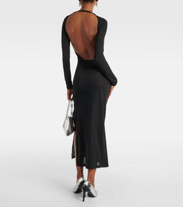 Courreges Open-back jersey midi dress