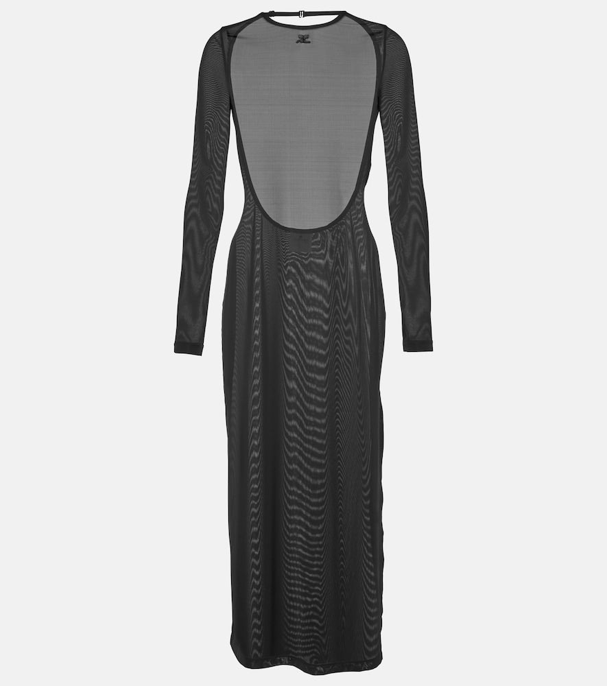 Courreges Open-back jersey midi dress. Courreges露背针织中长连衣裙