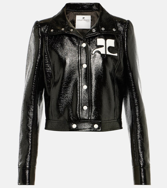 Courreges Reedition cropped vinyl jacket