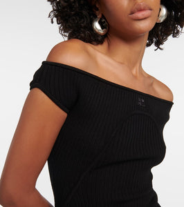 Courreges Ribbed-knit bustier mini dress