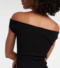 Courreges Ribbed-knit bustier mini dress