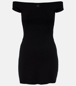 Courreges Ribbed-knit bustier mini dress
