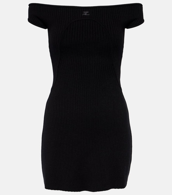 Courreges Ribbed-knit bustier mini dress