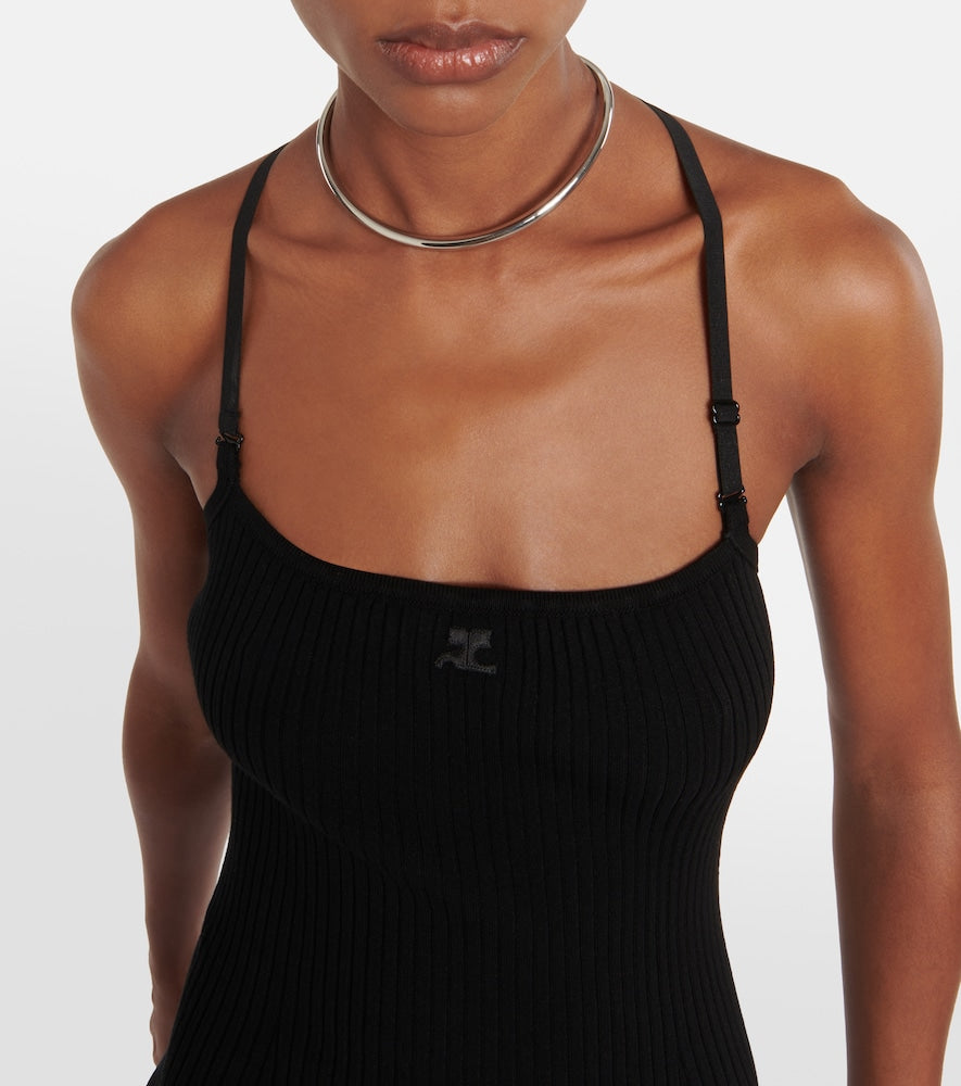 Courreges Ribbed-knit minidress