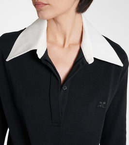 Courreges Twist cotton-blend piqu√É¬© polo dress